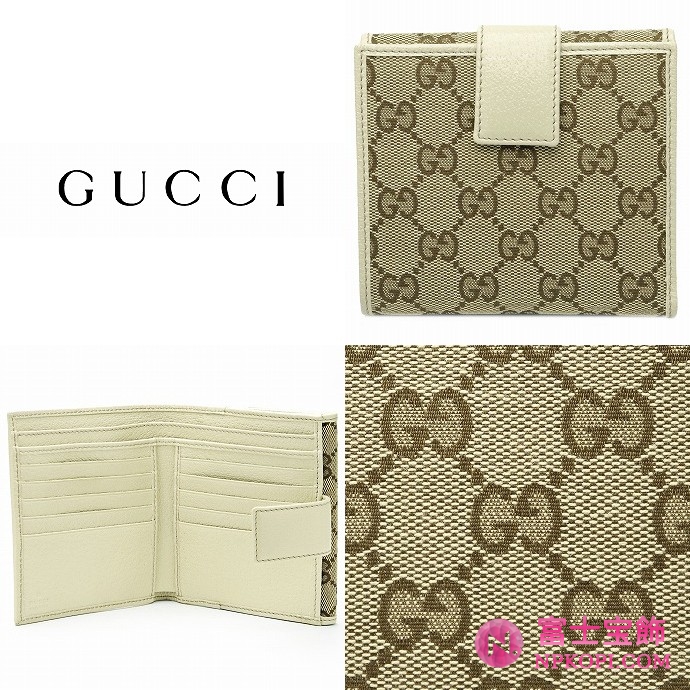 GUCCI/グッチ 2012年春夏METAL BAR定番キャンバスGG柄2つ折り財布 112664 F40IG 9773 